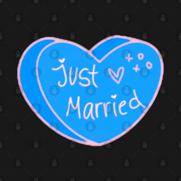 Just Married Blue Heart by ROLLIE MC SCROLLIE