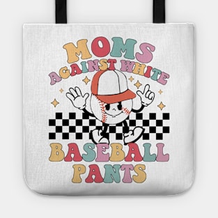 Moms Against White Baseball Pants Tote