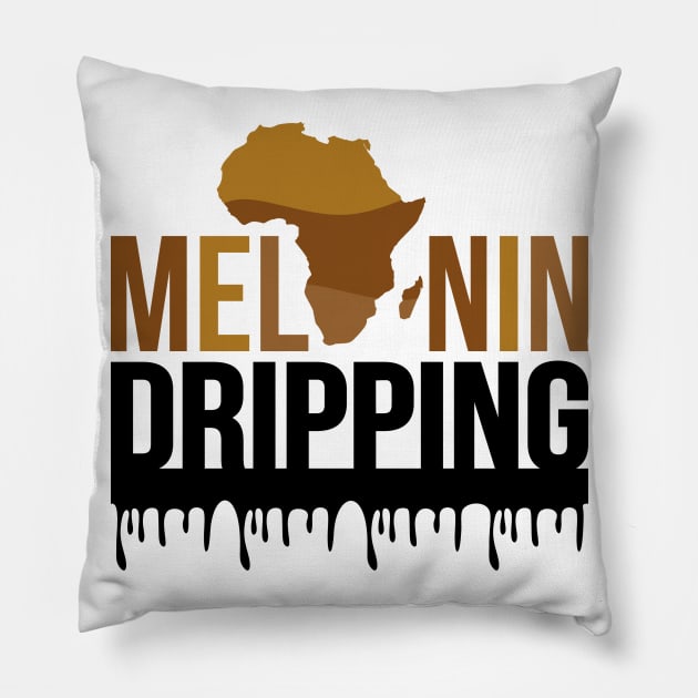 Melanin Dripping Pillow by Grown N Sexy Diva