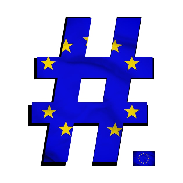 Hashtag Flag - EU - design 1 - with flag icon by Andy, Cremated Egg