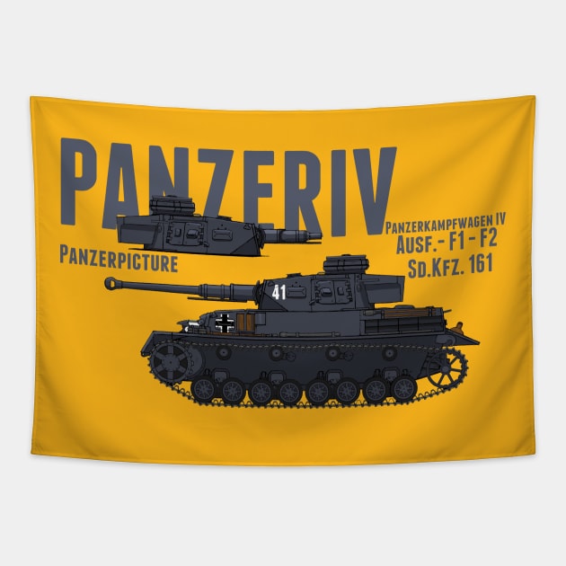 Panzer IV Ausf.F2 and F1 T-Shirt Tapestry by Panzerpicture