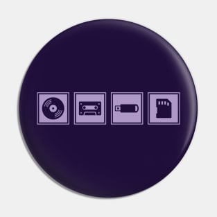 Music Player Formats Purple Pin