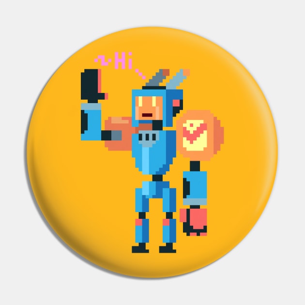 Pixel Robot 64bit Pin by GlassDesigns 