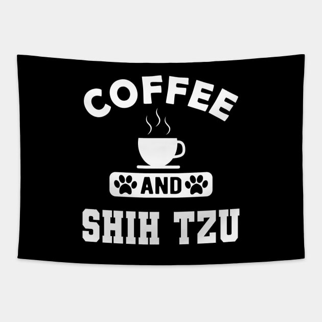 Shih Tzu Dog - Coffee and shih tzu Tapestry by KC Happy Shop