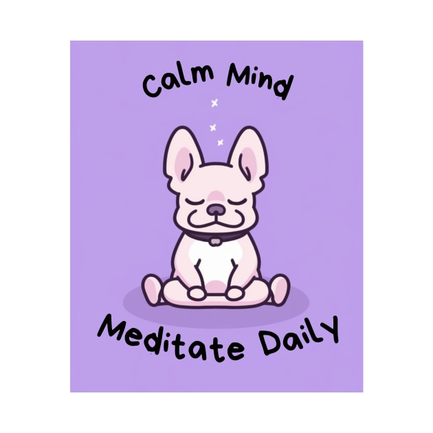 Kawaii Cute Yoga Meditating bullgod by AdaMazingDesign