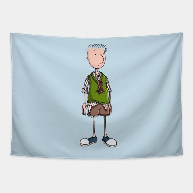 Hipster Doug Tapestry by mattlassen