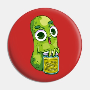 Pickle Cartoon Illustration Pin