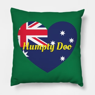 Humpty Doo NT Australia Australian Flag Heart Pillow