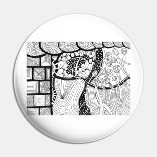 Abstract black and white Pin