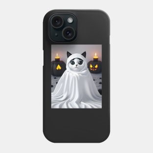 halloween cat - Modern digital art Phone Case