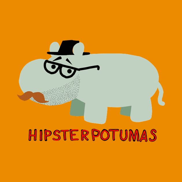 hipster hippo by wolfmanjaq