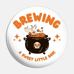 Brewing a Sweet Little Boo!" Halloween, baby, Pregnancy Announcement Pin