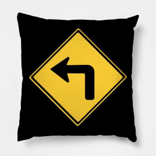 Shape Turn Left Turn Warning Sign Pillow