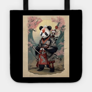 Japanese samurai panda Tote