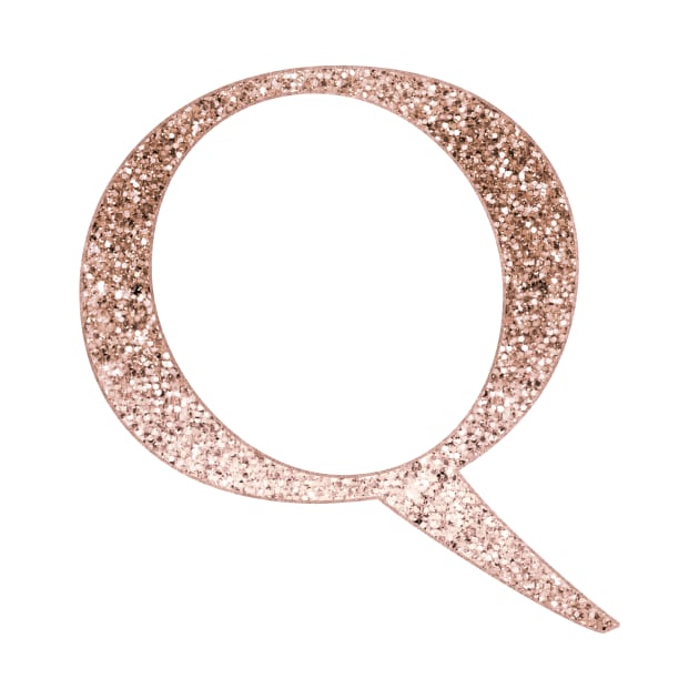 Q rose gold glitter monogram letter by RoseAesthetic