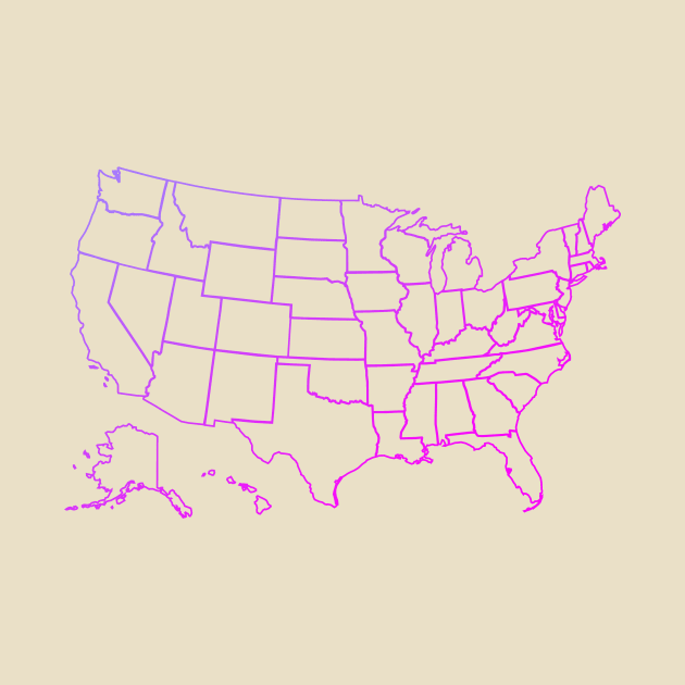 Colorful Gradient USA Map with State Outlines by terrybain