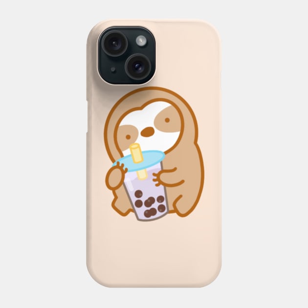 Cute Taro Boba Milk Tea Sloth Phone Case by theslothinme