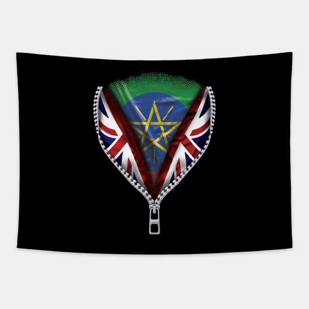 Ethiopian Flag  Ethiopia Flag zipped British Flag - Gift for Ethiopian From Ethiopia Tapestry by Country Flags