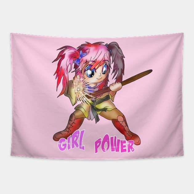 girl power elf fighter Tapestry by cuisinecat