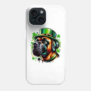 Boerboel Enjoys Saint Patrick's Day in Graffiti Style Phone Case