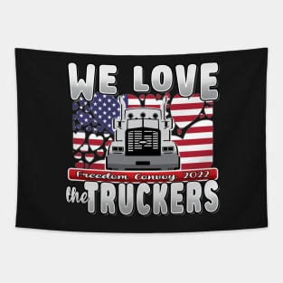 SUPPORT TRUCKERS - USA TRUCKERS FOR FREEDOM CONVOY USA FLAG - FREEDOM CONVOY 2022 -FLAG Tapestry