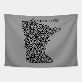 Minnesota State Outline Maze & Labyrinth Tapestry