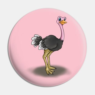 Ostrich Cartoon Pin