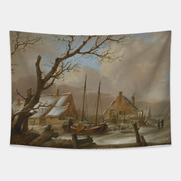 A Winter Landscape by Jan van Os Tapestry by Classic Art Stall