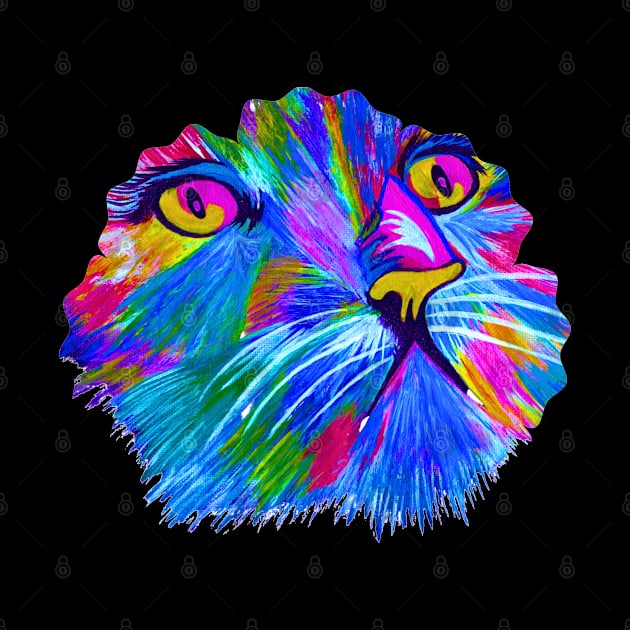 Neon Cat (shirt front) by Artistry23