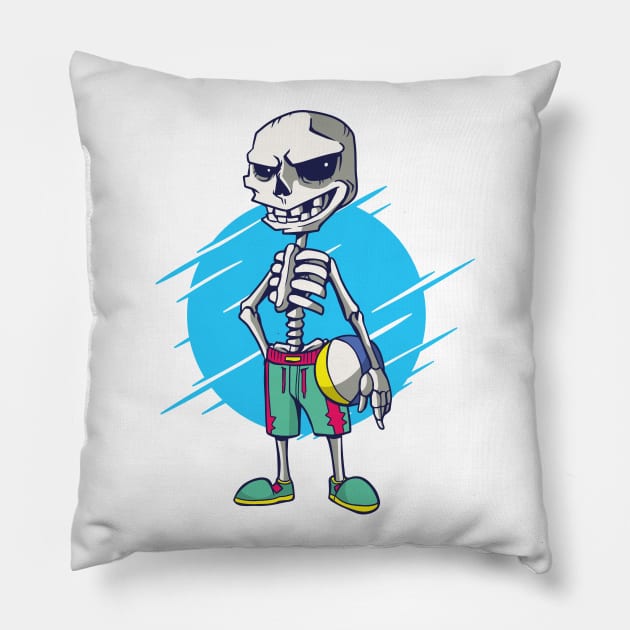 Skeleton | Beach Volleyball Pillow by LR_Collections