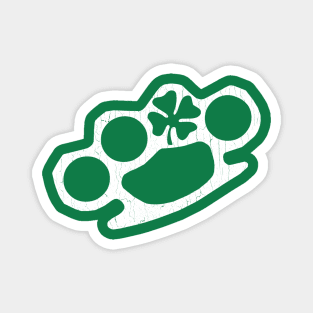 IRISH Brass Knuckles with Shamrock (vintage look) Magnet