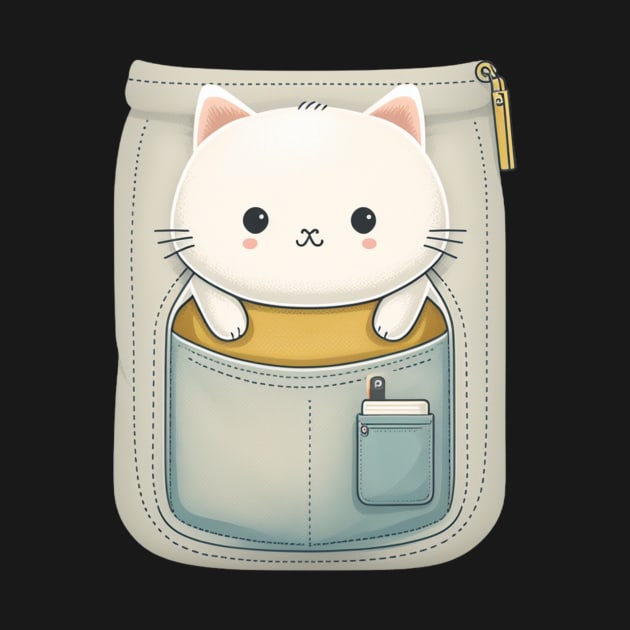 White Pocket Cat by UnrealArtDude