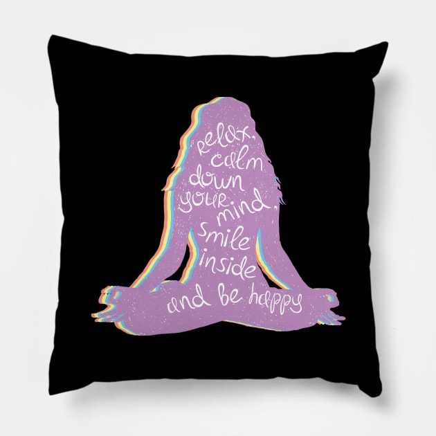Relax Meditation Mantra Pillow by aaallsmiles