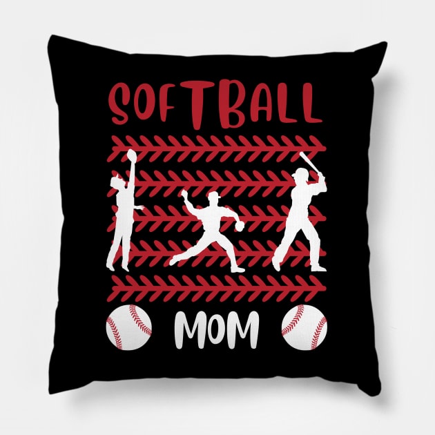 My Favorite Softball Player Calls Me Mom Gift for Softball Mother mommy mama Pillow by BoogieCreates