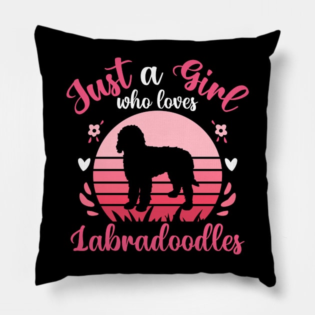 Just a girl who loves Labradoodles Pillow by Statement-Designs