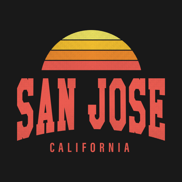 San Jose, California - CA Retro Sunrise/Sunset - San Jose - Débardeur