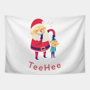 TeeHee Santa and Elf Tapestry