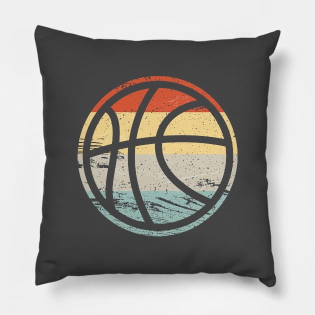 Vintage Retro Look Basketball Fan Or Player Gift Pillow by MarkusShirts