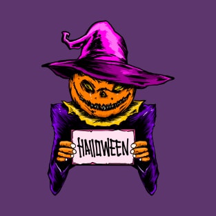pumpkin man in halloween costume T-Shirt
