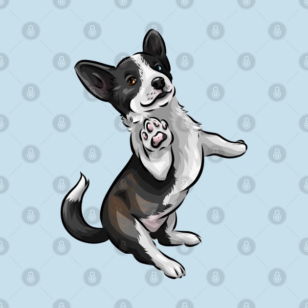 Cardigan Welsh Corgi | Brindle and White by Shirin Illustration