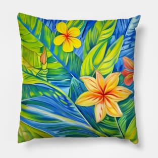 Tropical Flowers Three Pillow