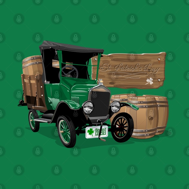 Saint Patrick's vintage cartoon truck by Mechanik