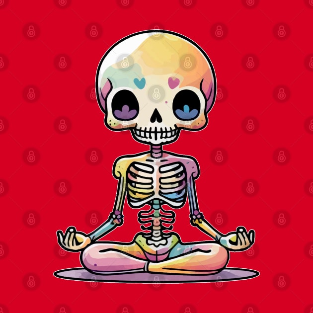 Cute Skeleton Yoga - Bony Bliss: The Adorable World of Skeleton Yoga. by teasignz