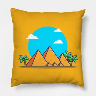 Pyramid Cartoon Illustration Pillow