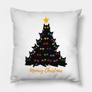 Meowy Christmas tree Pillow