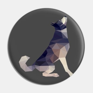Husky Dog Illustration Pin