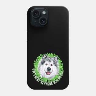 One Lucky Alaskan Malamute Funny St. Patrick Dog Phone Case