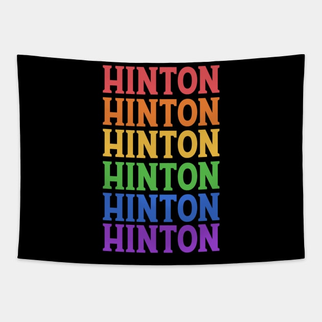 HINTON RAINBOW TEXT Tapestry by OlkiaArt