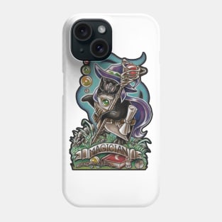 Penguin Magician - Black Outlined Version Phone Case