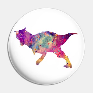 Carnotaurus Dinosaur Watercolor Art Pin